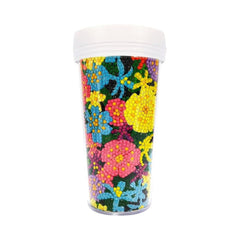 Bright Flowers 16 Ounce (470 ml) Plastic Tumbler-Special-DiamondArt.ca