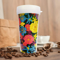 Bright Flowers 16 Ounce (470 ml) Plastic Tumbler-Special-DiamondArt.ca