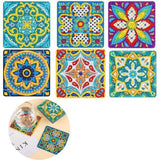 Bright Square Mandala Coaster Set (6 pieces)-Special-DiamondArt.ca