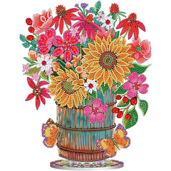 Bucket of Blossoms Tabletop Decoration-Special-DiamondArt.ca