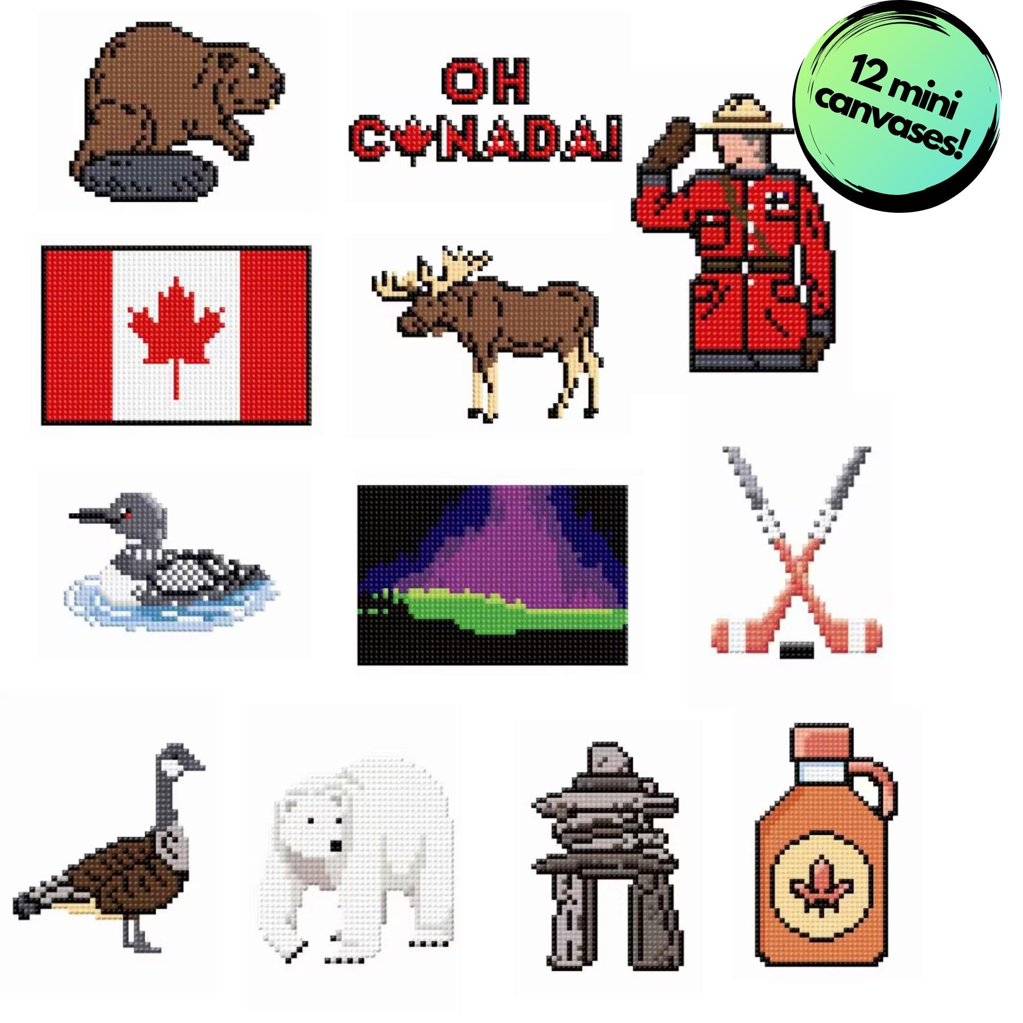 Oh Canada! Sparkle Minis 12 Canvas Kit-Round-DiamondArt.ca
