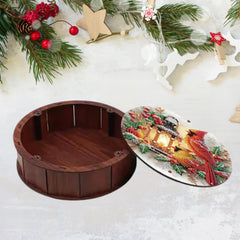 Cardinal Glow Faux Wood Keepsake Box-Special-DiamondArt.ca