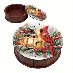 Cardinal Glow Faux Wood Keepsake Box-Special-DiamondArt.ca