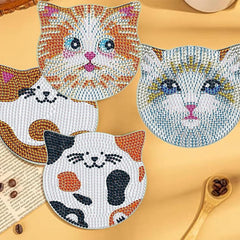 Cozy Cats Coaster Set (6 pieces)-Special-DiamondArt.ca