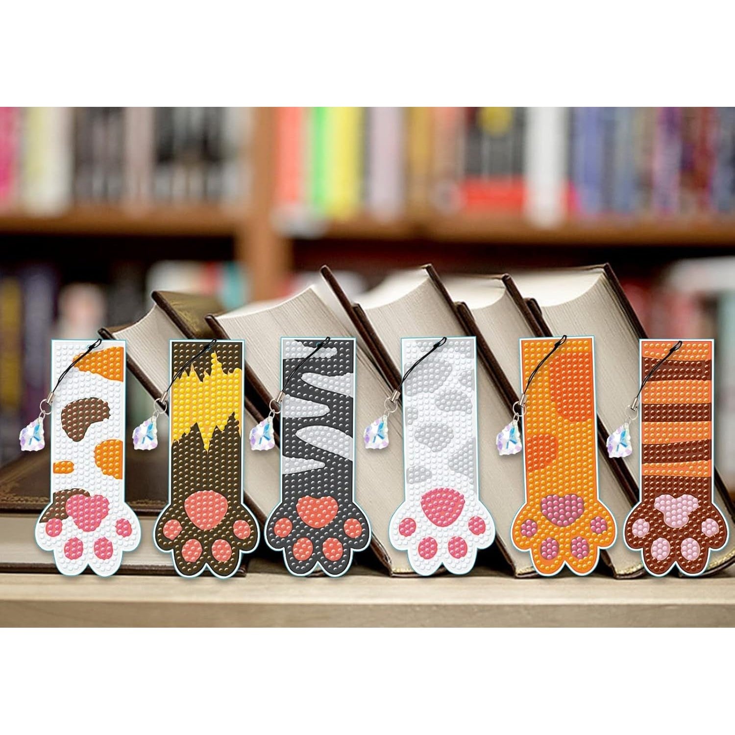 Acrylic Cat Paws Bookmark Set (6 pieces)-Special-DiamondArt.ca