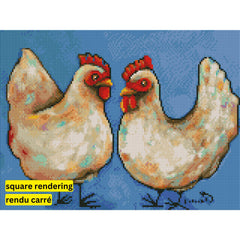 Chickens by Karrie Evenson-30x40cm-Square-DiamondArt.ca