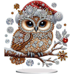 Holiday Snowflake Owl Tabletop Decoration-Special-DiamondArt.ca