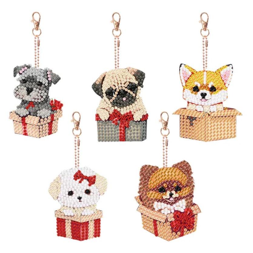 Christmas Puppies Key Chain Kit-Special-DiamondArt.ca