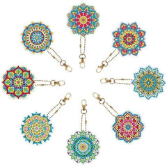 Colourful Mandalas Key Chain Kit (8 Pieces)-Special-DiamondArt.ca