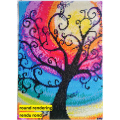 Colourful Tree-30x40cm-Round-DiamondArt.ca