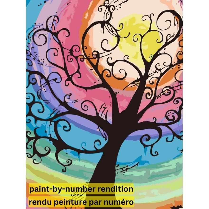 Colourful Tree Paint-by-Number Kit | Diamond Art Canada – DiamondArt.ca