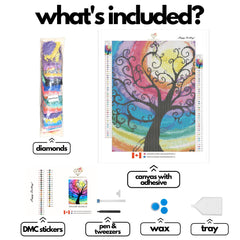 Colourful Tree-30x40cm-Round-DiamondArt.ca