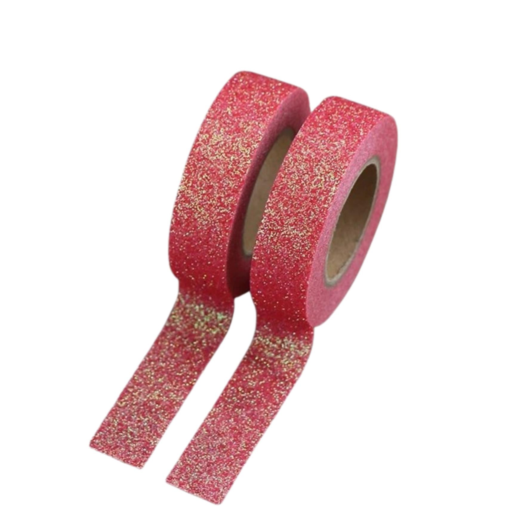 Coral Glitter Washi Tape (1 Roll)-1 Roll-DiamondArt.ca