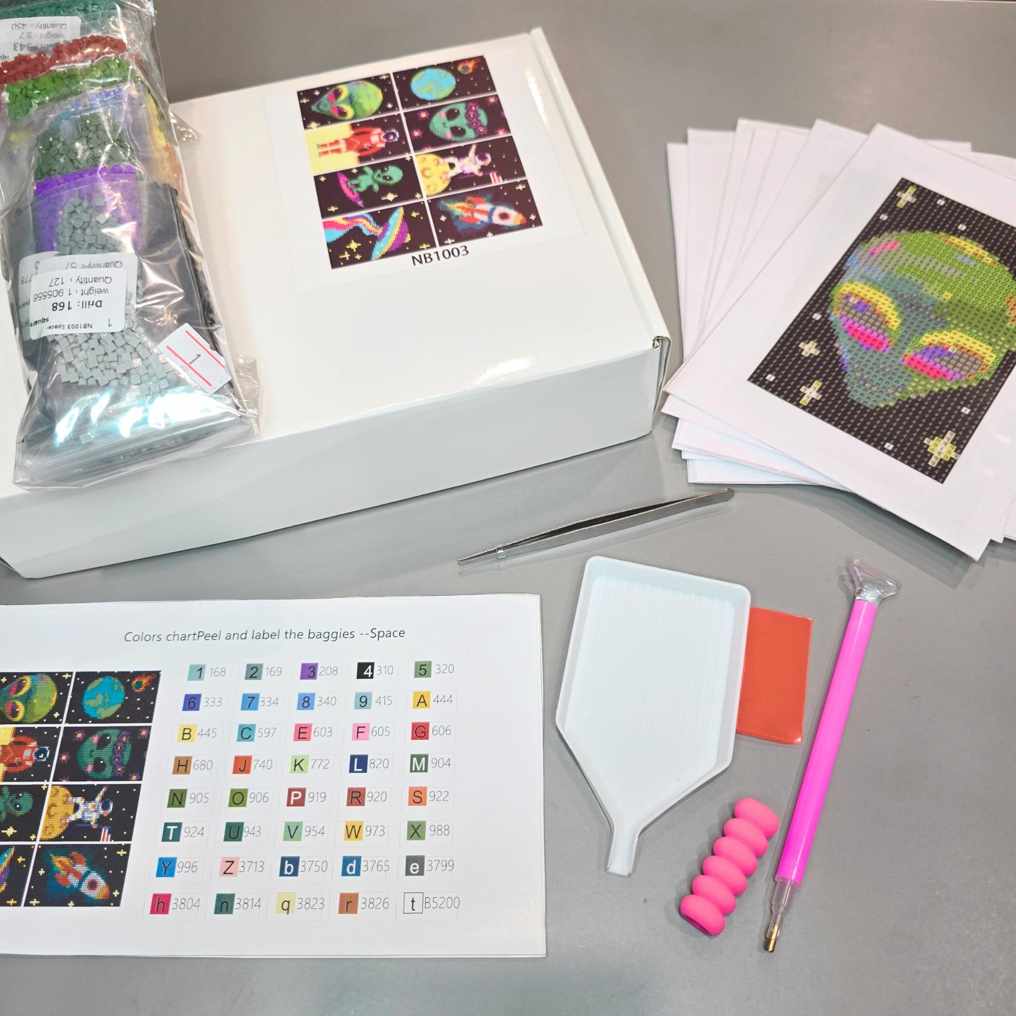 Cosmic Explorers Sparkle Minis 8 Canvas Kit-Square-DiamondArt.ca