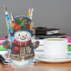Cozy Snowman Pen Holder-Special-DiamondArt.ca