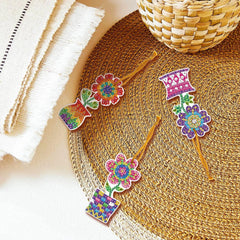 Crystal Flower Pots Hanging Ornaments (10 Pieces)-Flower Pots-DiamondArt.ca