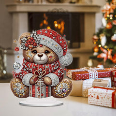 Crystal Holiday Bear Tabletop Decoration-Special-DiamondArt.ca