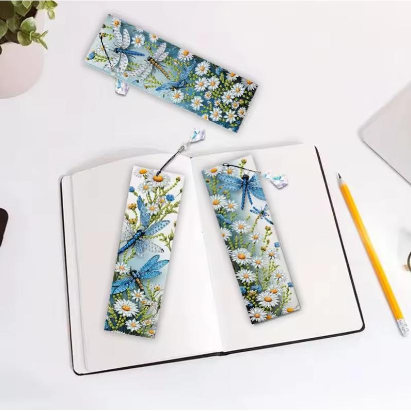 Dragonfly Daisies Acrylic Bookmark Set-Special-DiamondArt.ca