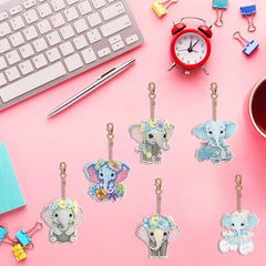 Elephant Blossoms Keychain Kit-Special-DiamondArt.ca