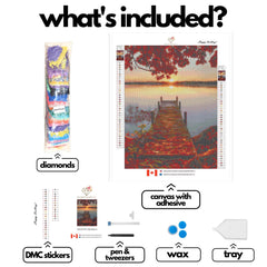 Fall Pier-30x40cm-Round-DiamondArt.ca