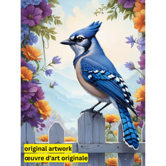 Fencepost Guardian by Tommy Clay-30x40cm-Round-DiamondArt.ca