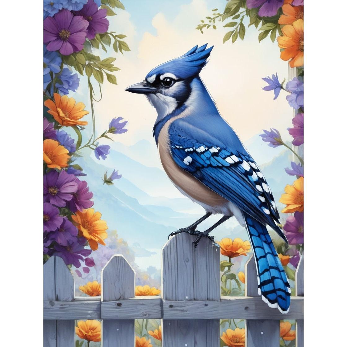 Fencepost Guardian by Tommy Clay-30x40cm-Round-DiamondArt.ca