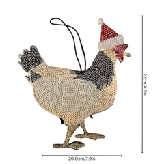 Festive Christmas Chicken Wall Hanging-Special-DiamondArt.ca