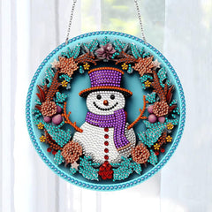 Festive Snowman Wall Hanging-Festive Snowman-DiamondArt.ca