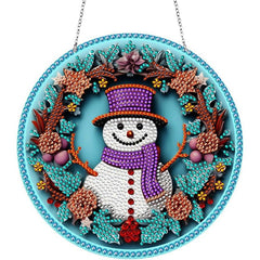 Festive Snowman Wall Hanging-Festive Snowman-DiamondArt.ca