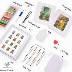 Floral Doorways Sparkle Minis 12 Canvas Kit-Square-DiamondArt.ca