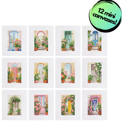 Floral Doorways Sparkle Minis 12 Canvas Kit-Square-DiamondArt.ca