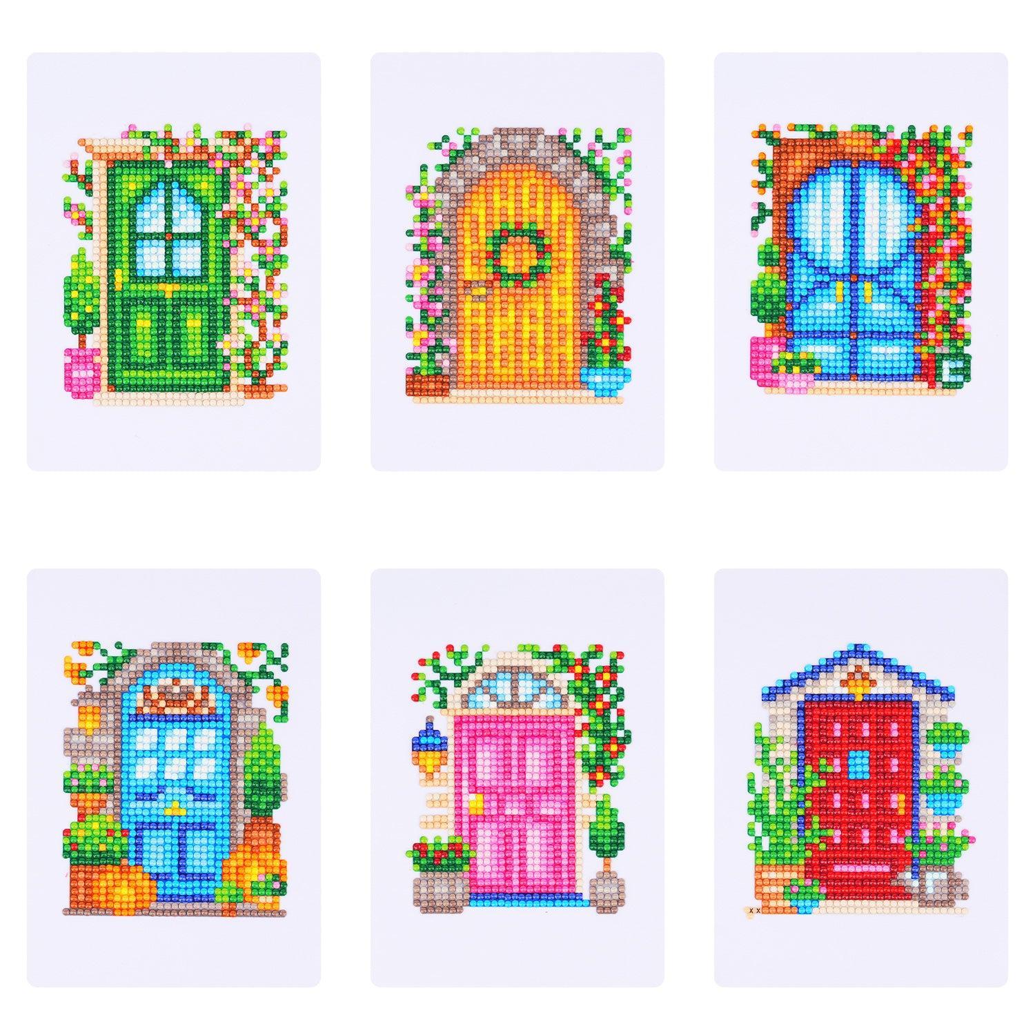 Floral Welcome Sparkle Minis 6 Canvas Kit-Round-DiamondArt.ca