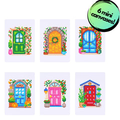 Floral Welcome Sparkle Minis 6 Canvas Kit-Round-DiamondArt.ca