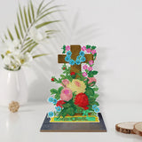 Floral Cross Wooden Tabletop Decoration-Floral Cross-DiamondArt.ca
