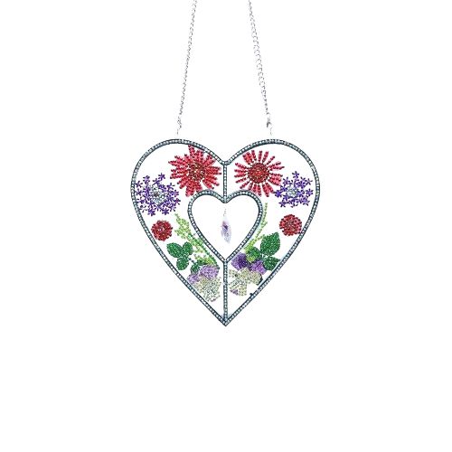 Floral Heart Suncatcher-Floral Heart-DiamondArt.ca