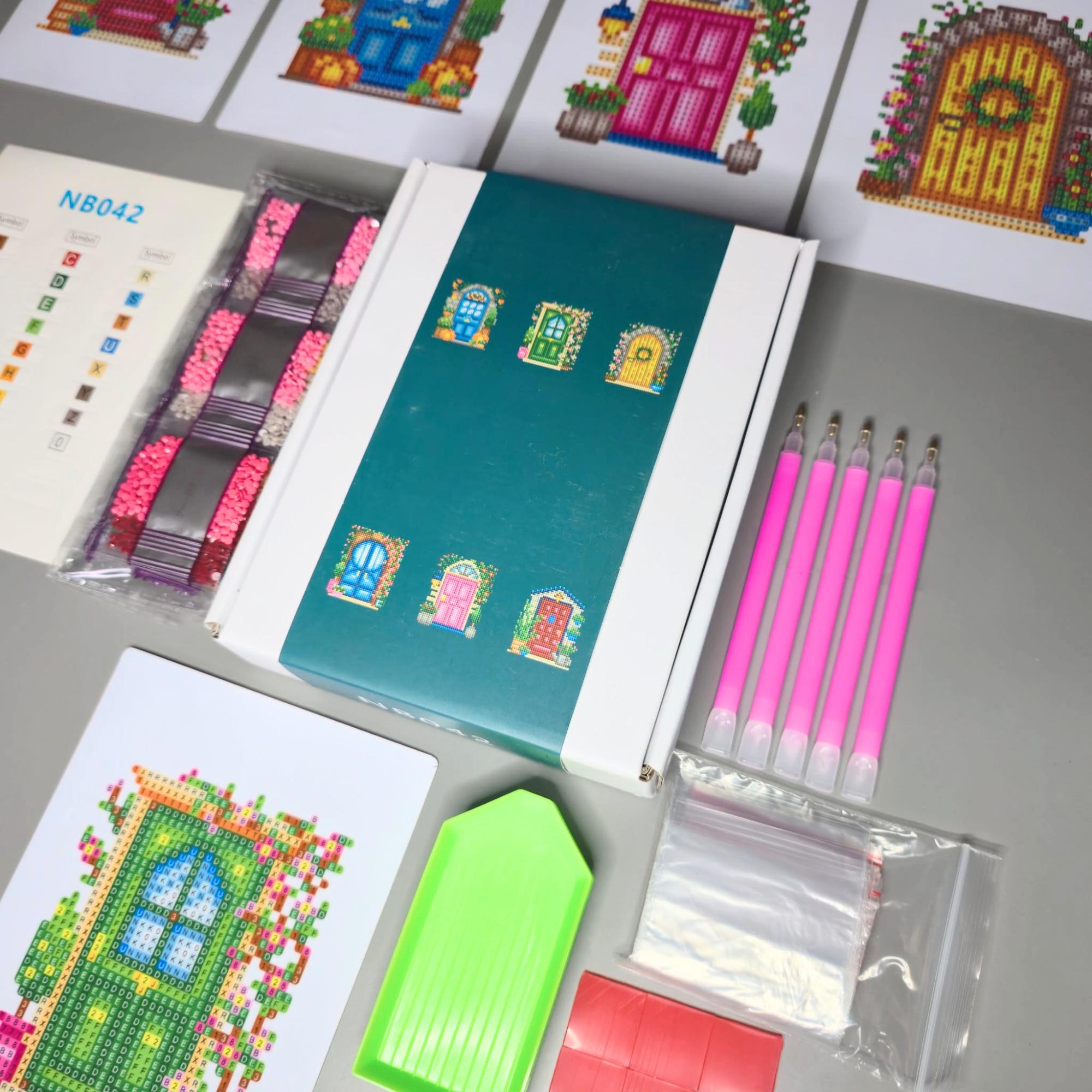 Floral Welcome Sparkle Minis 6 Canvas Kit-Round-DiamondArt.ca