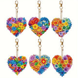 Flower Hearts Key Chain Kit-Special-DiamondArt.ca