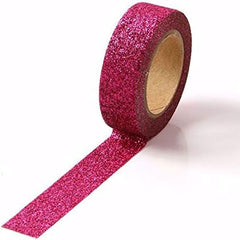 Fuchsia Glitter Washi Tape (1 Roll)-1 Roll-DiamondArt.ca