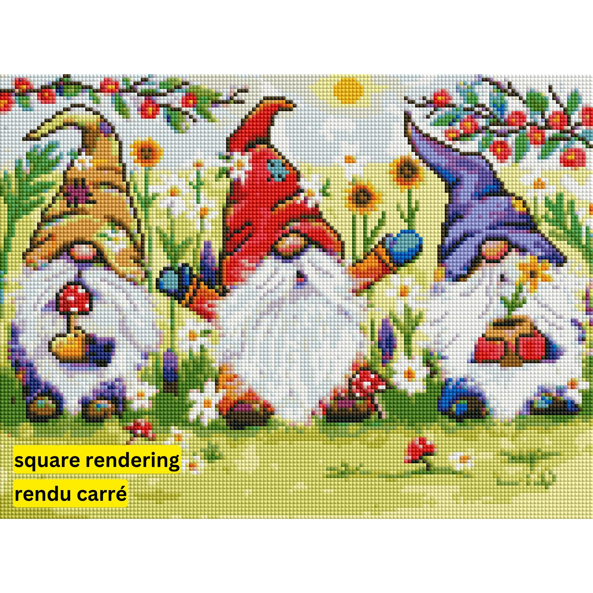 Garden Gnomes by Karrie Evenson-30x40cm-Round-DiamondArt.ca