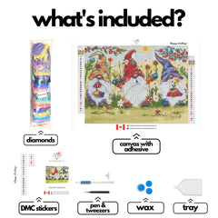 Garden Gnomes by Karrie Evenson-30x40cm-Round-DiamondArt.ca