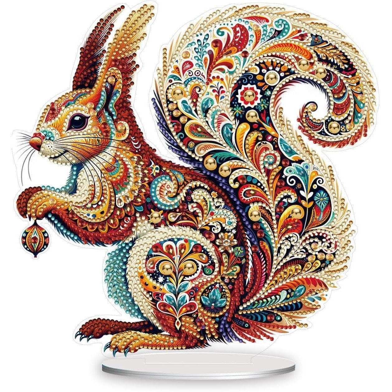 Gemstone Squirrel Tabletop Decoration-Special-DiamondArt.ca