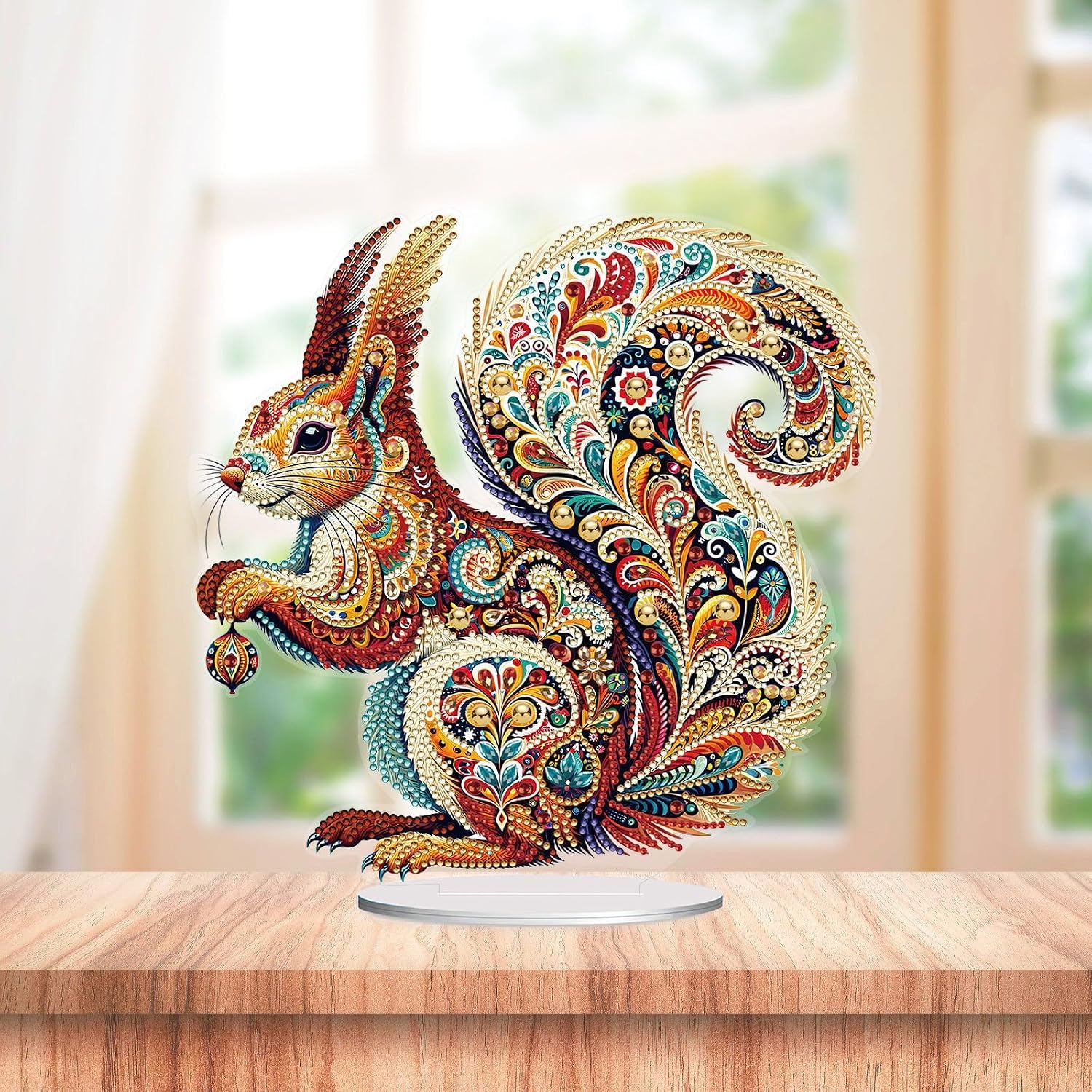 Gemstone Squirrel Tabletop Decoration-Special-DiamondArt.ca