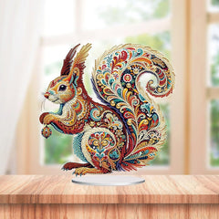 Gemstone Squirrel Tabletop Decoration-Special-DiamondArt.ca