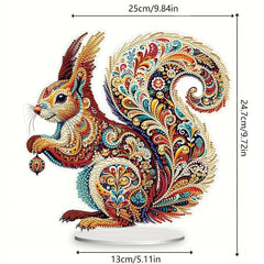 Gemstone Squirrel Tabletop Decoration-Special-DiamondArt.ca