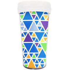 Geometric Blue 16 Ounce (470 ml) Plastic Tumbler-Special-DiamondArt.ca