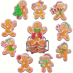 Gingerbread Friends Coaster Set (10 pieces)-Special-DiamondArt.ca