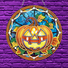 Happy Jack-o-Lantern Wall Hanging-Special-DiamondArt.ca