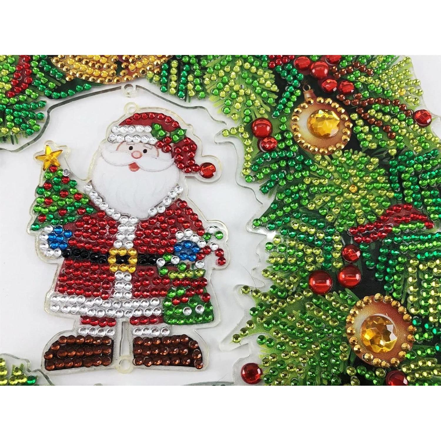 Happy Santa LED Wreath-Happy Santa-DiamondArt.ca