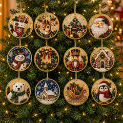 Holly Jolly Christmas Ornaments (12 Pieces)-Special-DiamondArt.ca