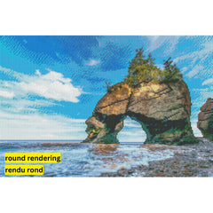 Nature’s Sculpted Wonder - Hopewell Rocks-40x60cm-Round-DiamondArt.ca